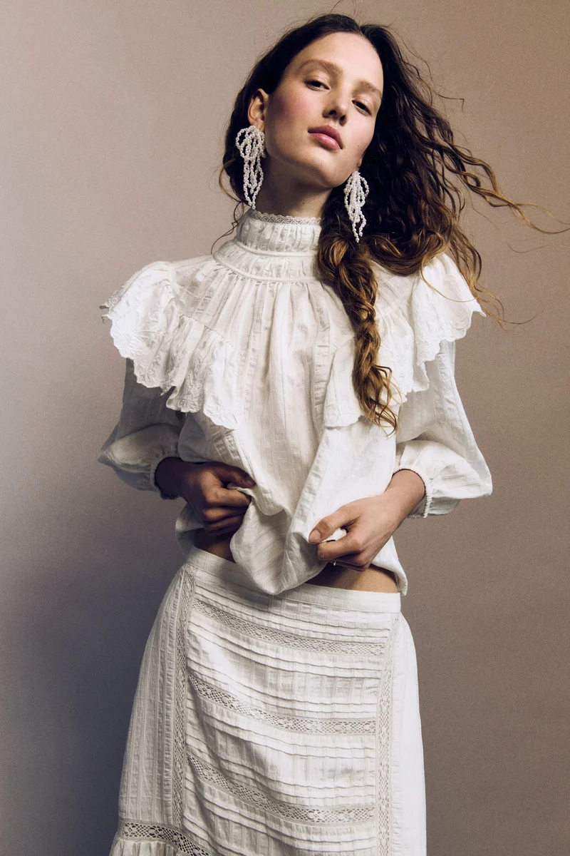 H&M Flounce-trimmed blouse